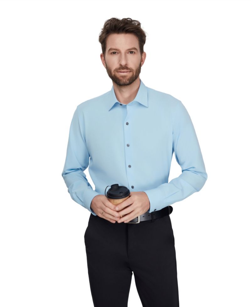 Men's Slim-Fit Performance Solid Dress Shirt