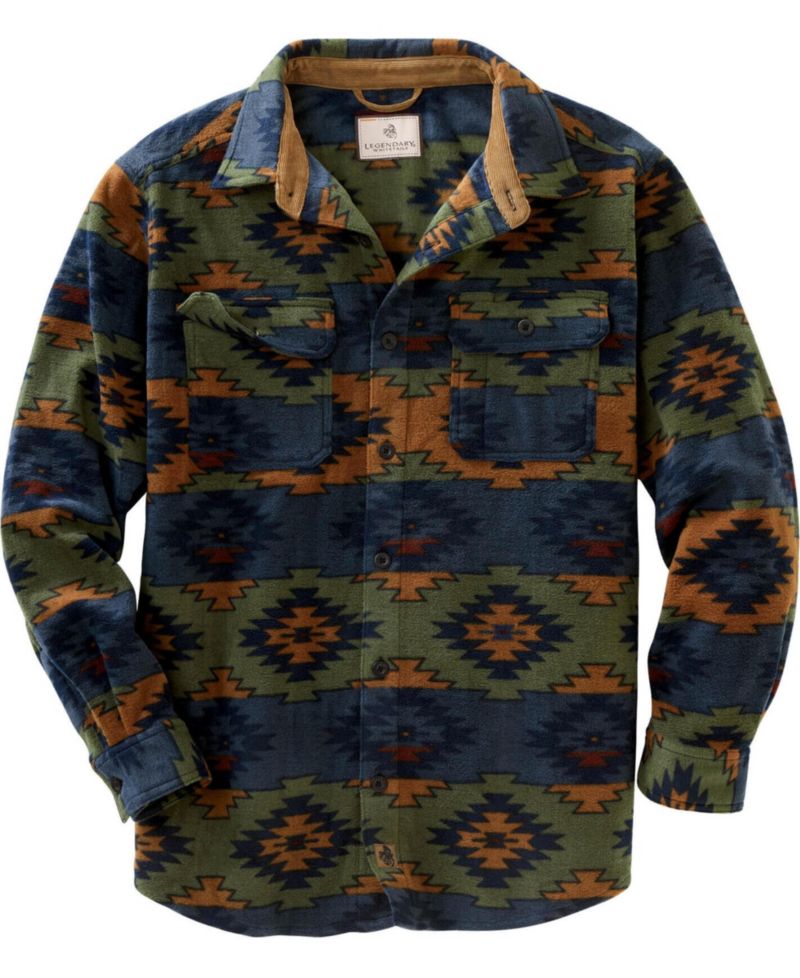Men's Heavyweight Navigator Fleece Long Sleeve Button Up Shirt