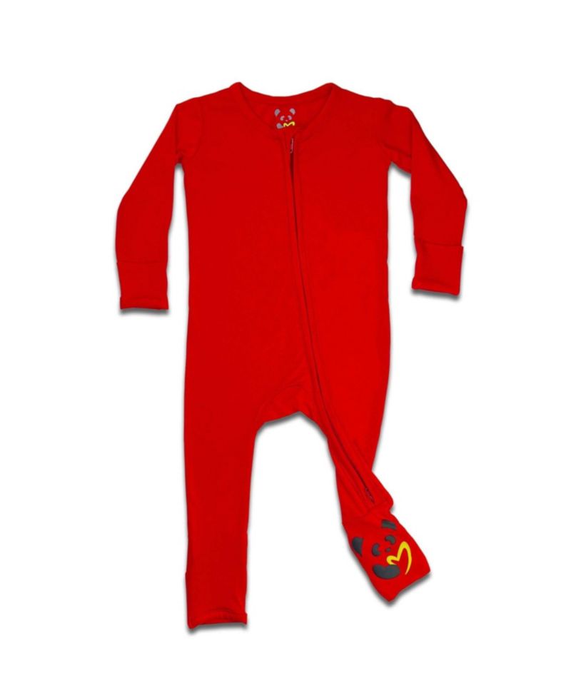 Baby Boys or Baby Girls, Winterberry Red Convertible Footie