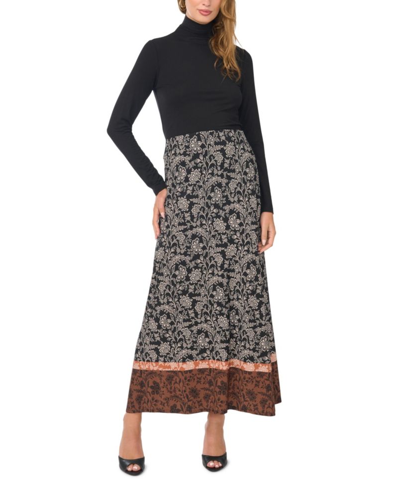 Women's Floral Maxi Elastic-Waist Skirt