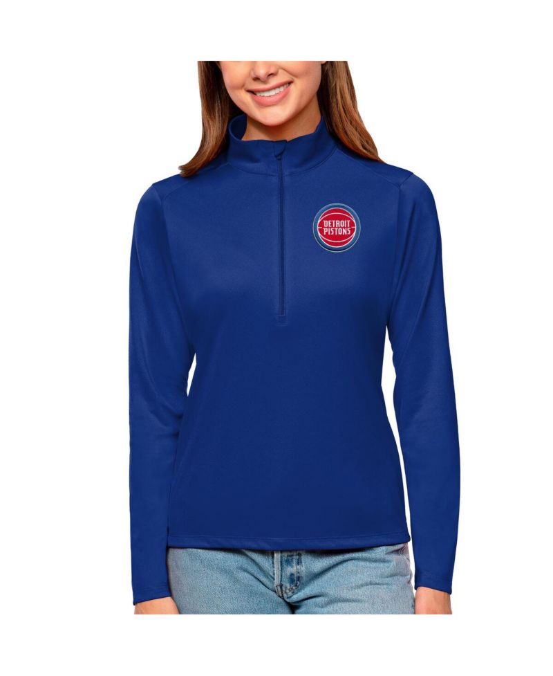 Women's Blue Detroit Pistons Tribute Half-Zip Top