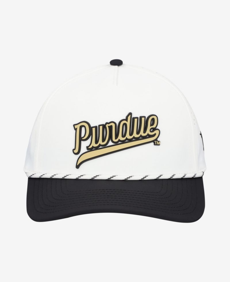 Men's White/Black Purdue Boilermakers Classic Adjustable Rope Hat