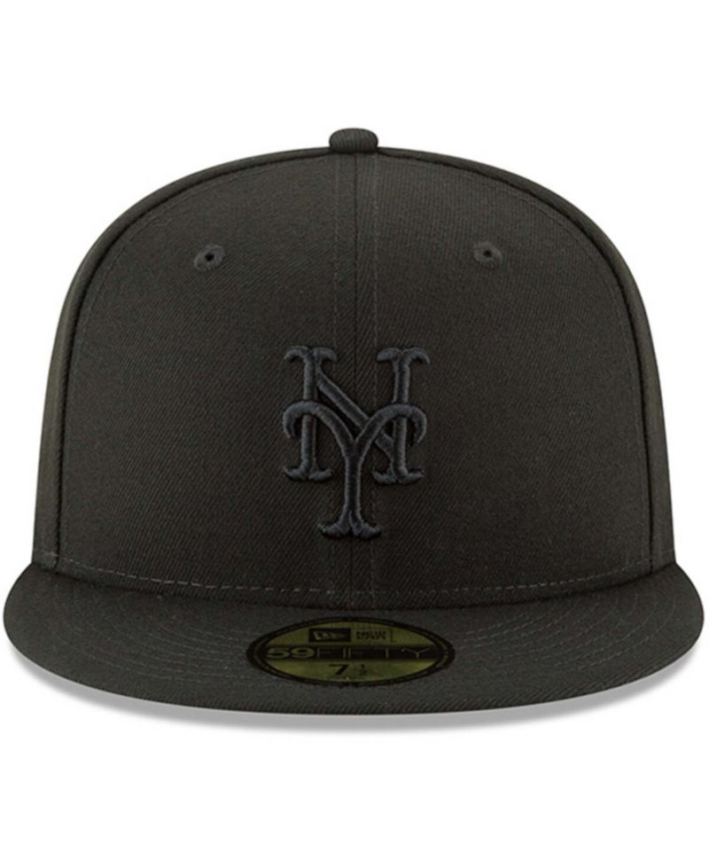 Men's Black New York Mets Primary Logo Basic 59FIFTY Fitted Hat