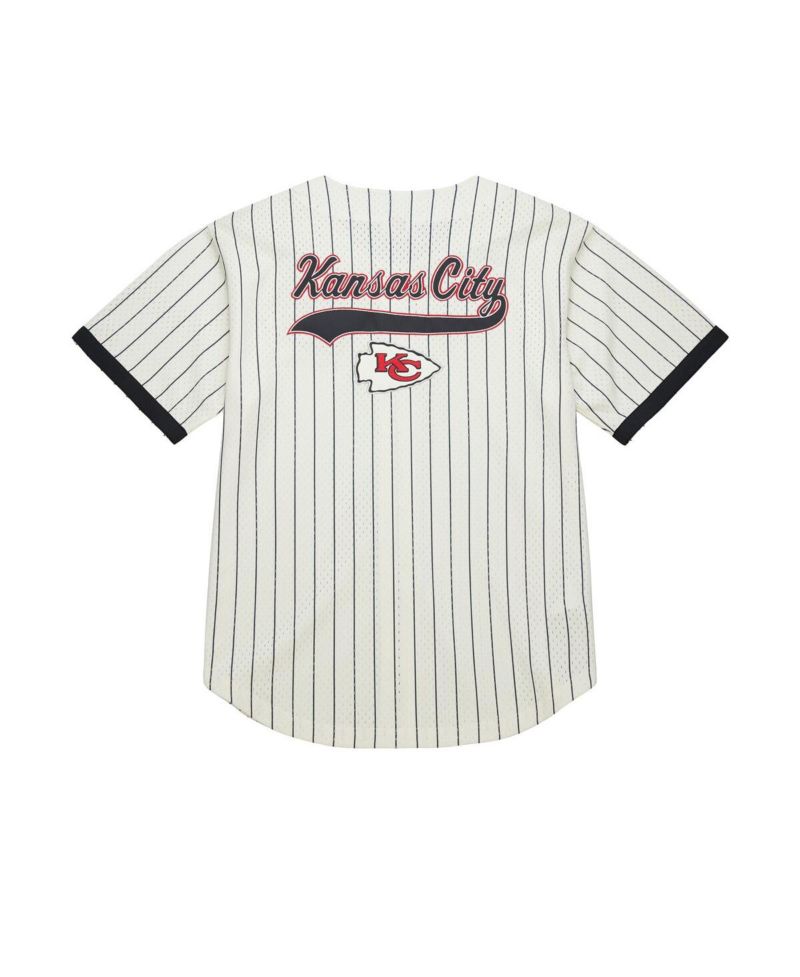 Men's Cream Kansas City Chiefs Final Seconds Vintage Logo Mesh Button-Up Shirt
