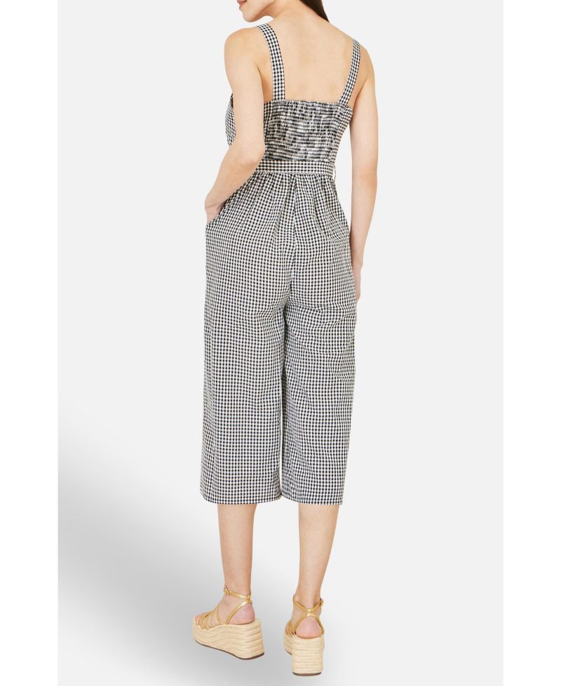 Women's Gingham Button Through Jumpsuit