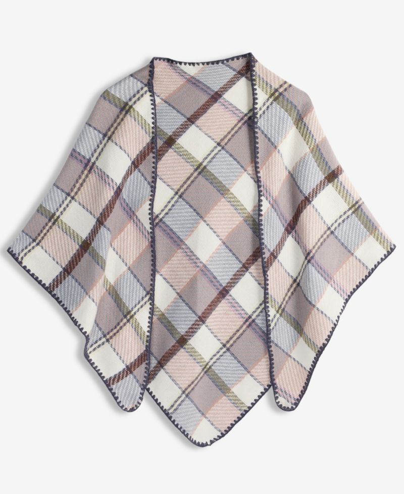 Women's Overscale Plaid Woven Triangle Scarf