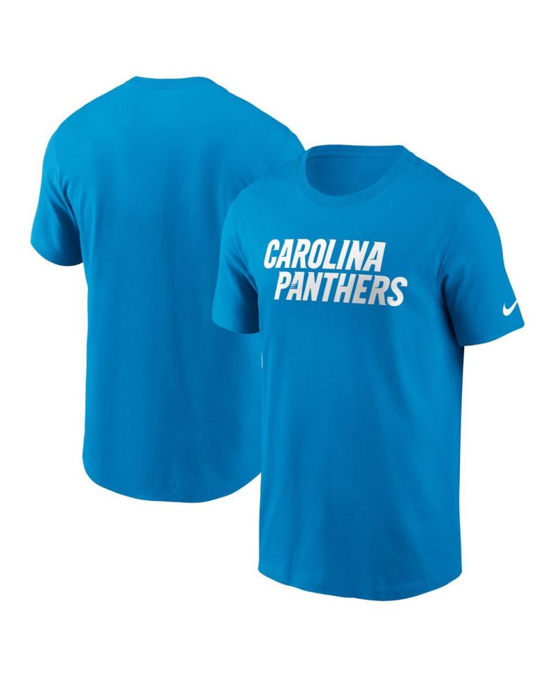 Men's Blue Carolina Panthers Primetime Wordmark Essential T-Shirt