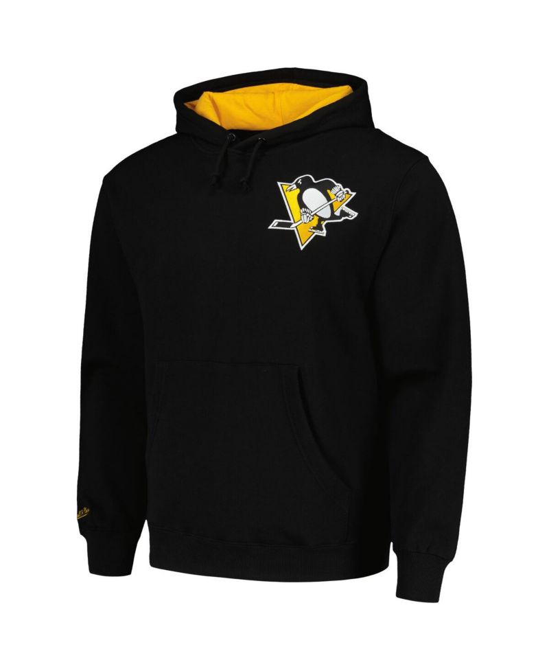 Men's Mario Lemieux Black Pittsburgh Penguins Premium Name & Number Fleece Pullover Sweatshirt