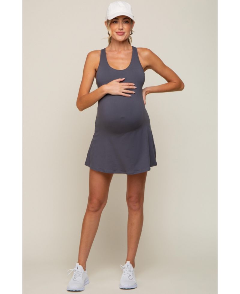 Women's Black Tennis Racerback Romper Dress