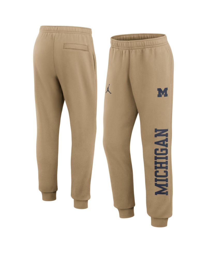 Men's Beige Michigan Wolverines Primetime Club Fleece Joggers