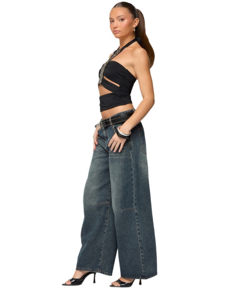 Women's Zola Cutout Beaded Halter Top