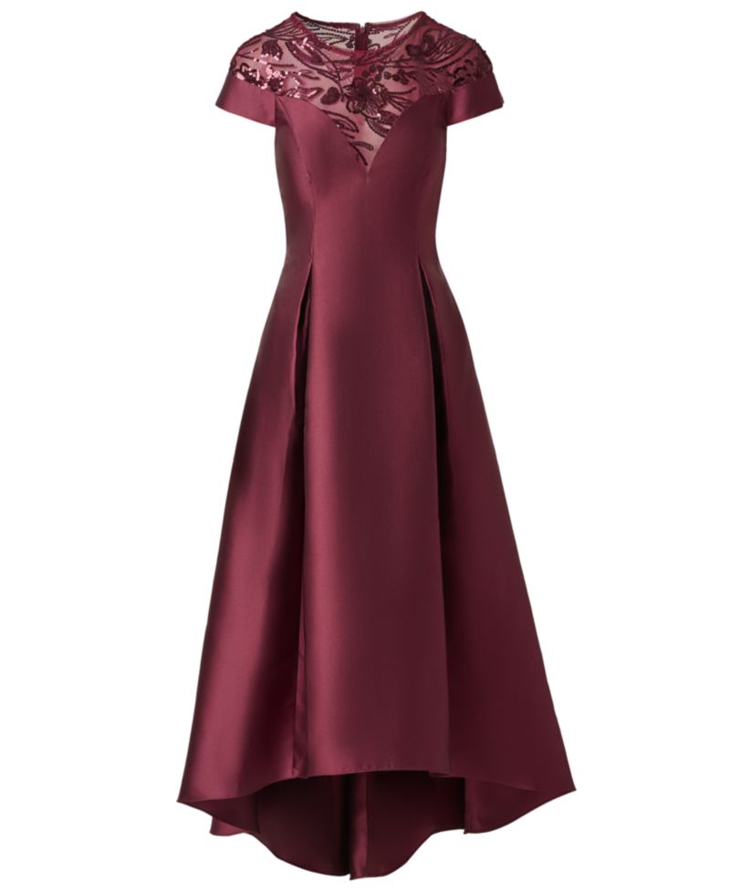 Women's Sequin Combo Mikado High-Low Ball Gown