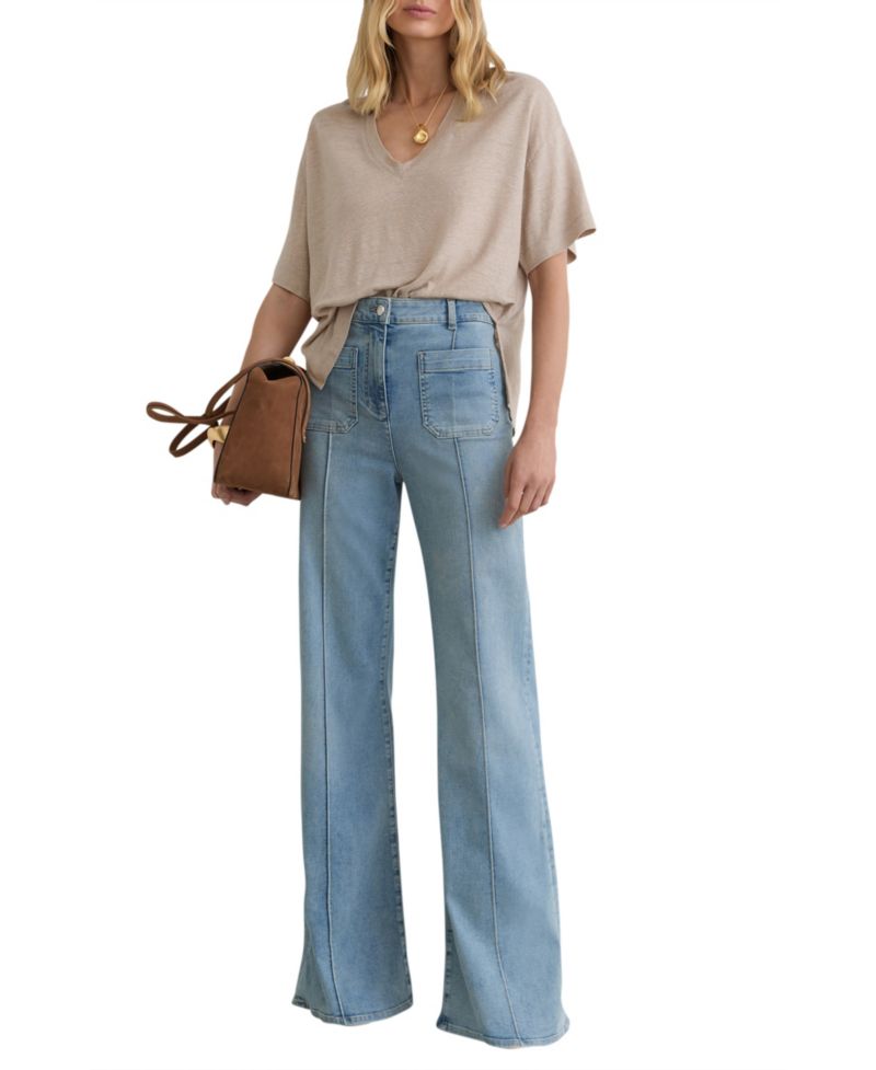 Women's Linen V-Neck T-Shirt