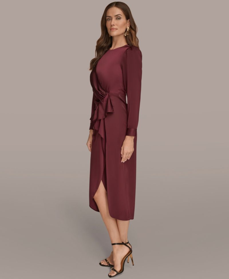 Petite Ruched Midi Dress