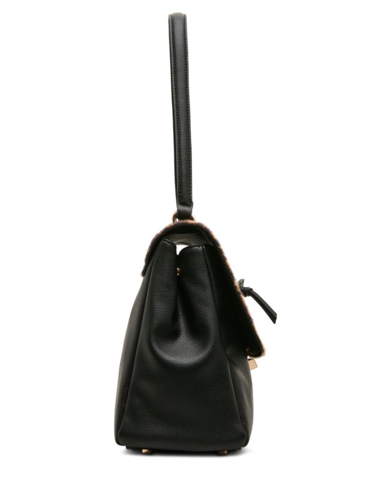 Faux Cheetah Medium Flap Shoulder Handbag