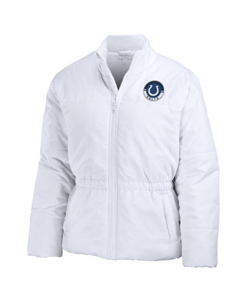 Women's White Indianapolis Colts Packaway Full-Zip Puffer Jacket