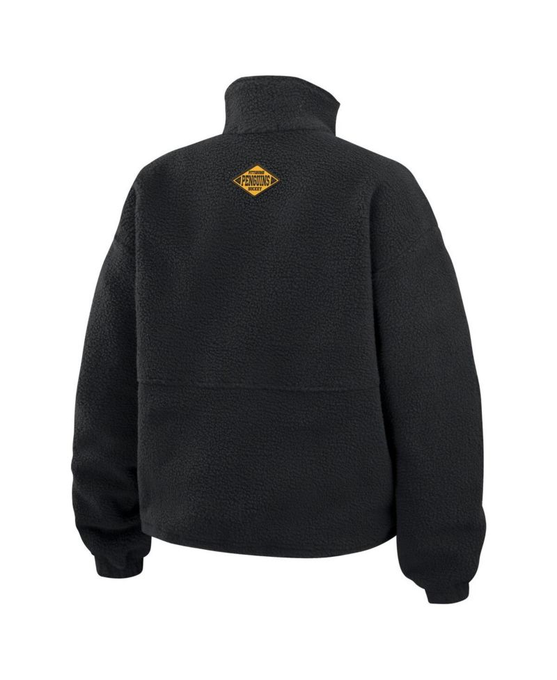 Women's Black Pittsburgh Penguins Polar Fleece Half-Zip Jacket