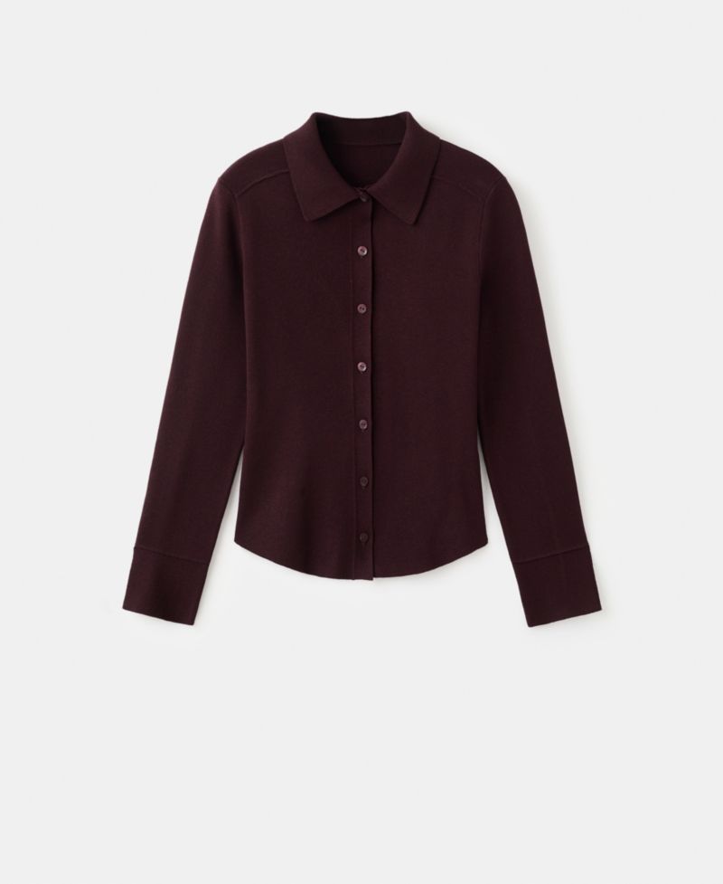 Women's Shirt Collar Cardigan Sweater
