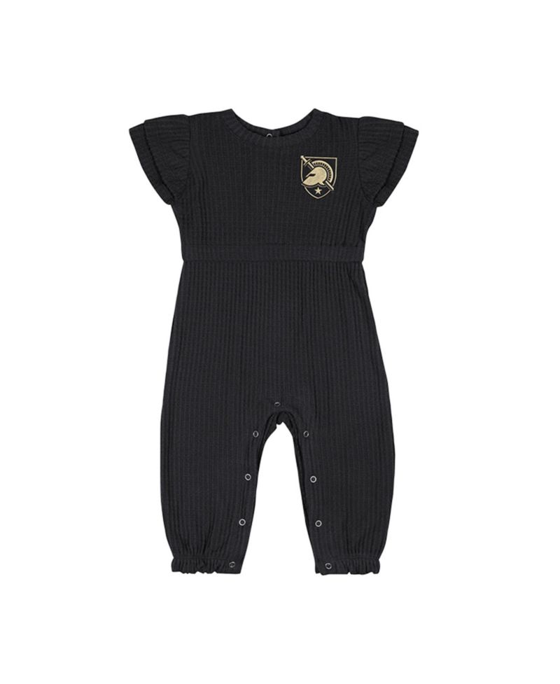 Baby Boys and Girls Black Army Black Knights Beautopia Waffle Knit Romper