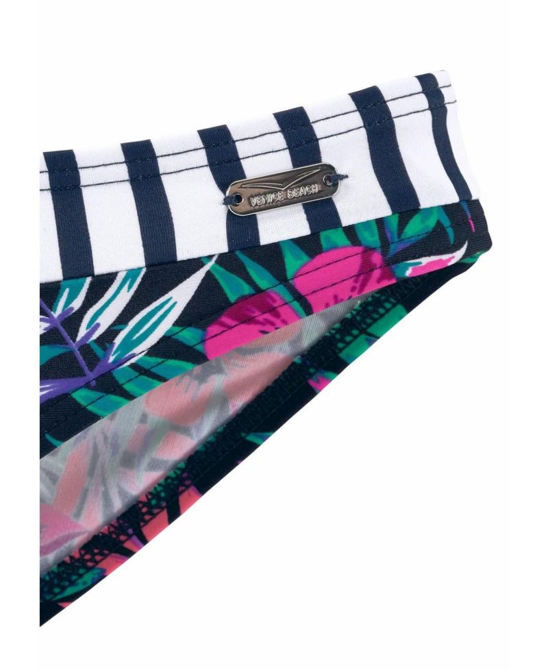 Women's Printed Contrast Classic Bikini Swim Bottom