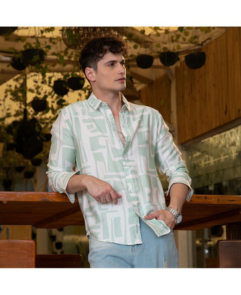 Men's Abstract-Deco Regular Shirt