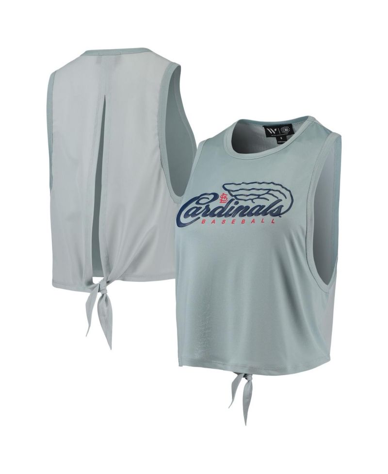 Women's Light Blue St. Louis Cardinals Open Back Twist-Tie Tank Top