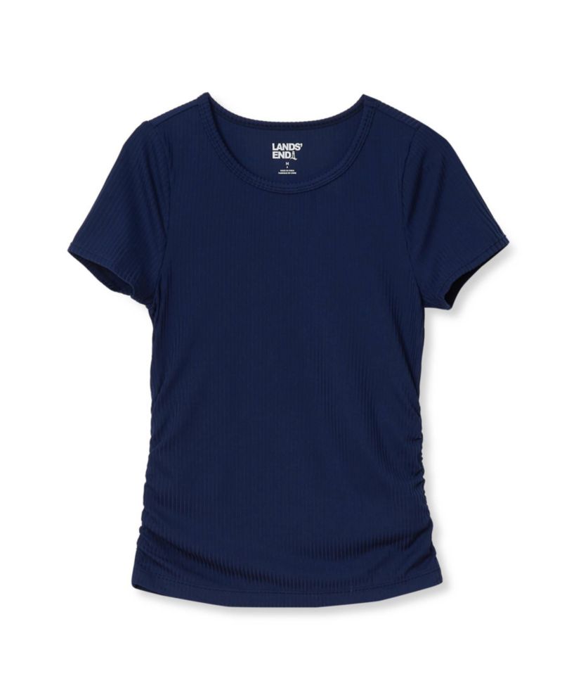 Girls' 4-16 Crewneck Fitted Ribbed T-Shirt