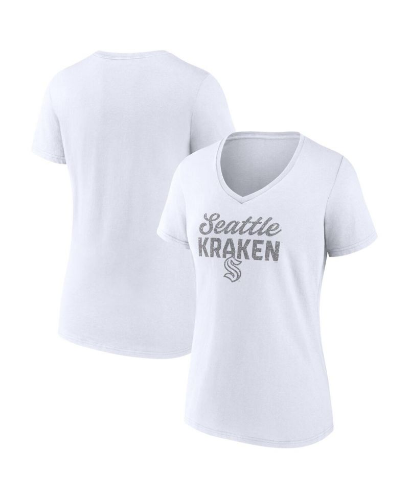 Women's Seattle Kraken White Out V-Neck T-Shirt