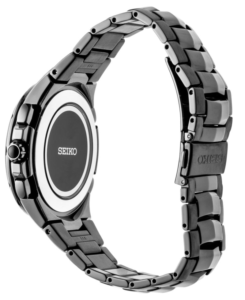 Men's Radio Sync Solar Chronograph Coutura Black Stainless Steel Bracelet Watch 44.5mm