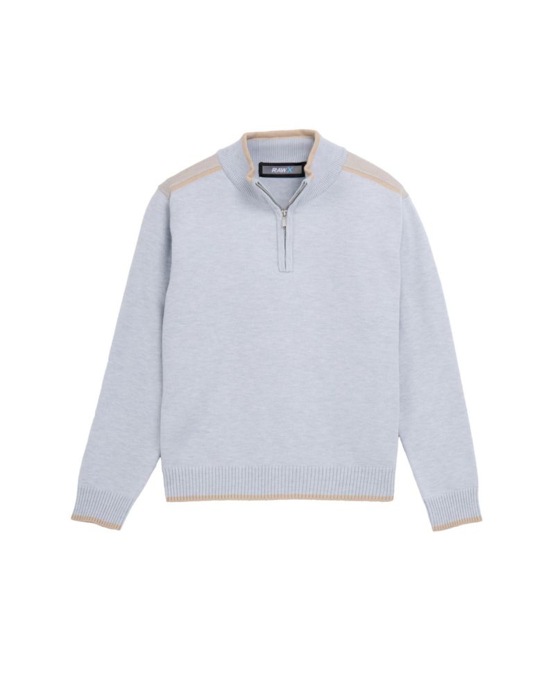 Boy's Shoulder Detail Quarter-Zip Sweater