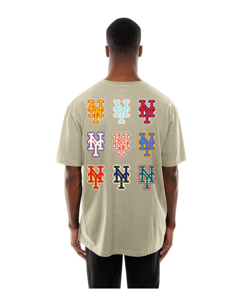 Men's Cream New York Mets Ransom Note Oversized T-Shirt