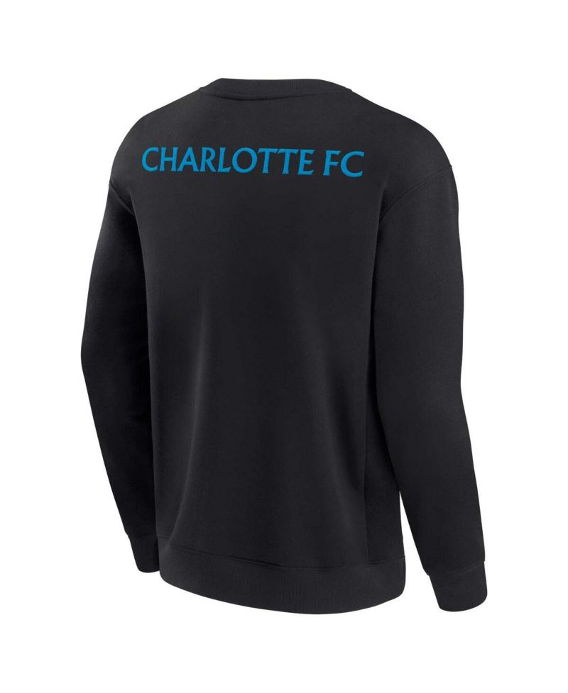 Men's and Women's Black Charlotte FC Super Soft Fleece Crew Sweatshirt