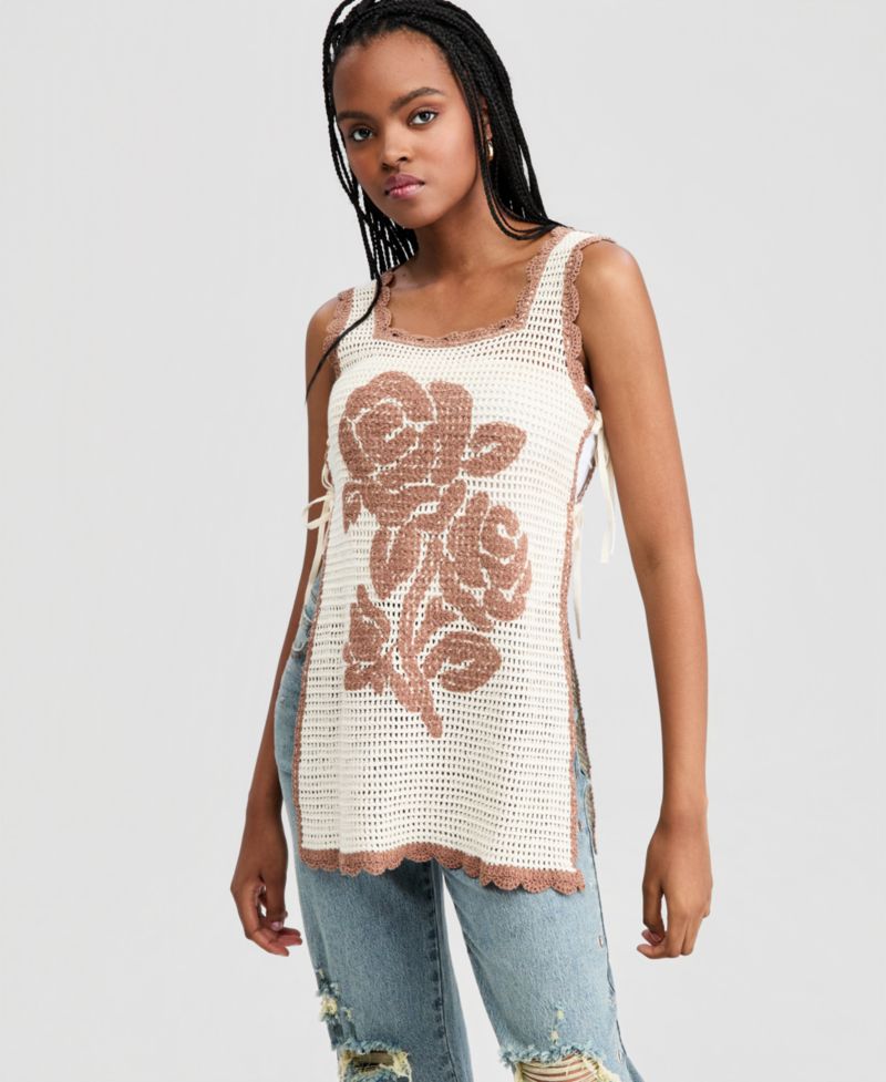 Women's Rose Crocheted Tank Top