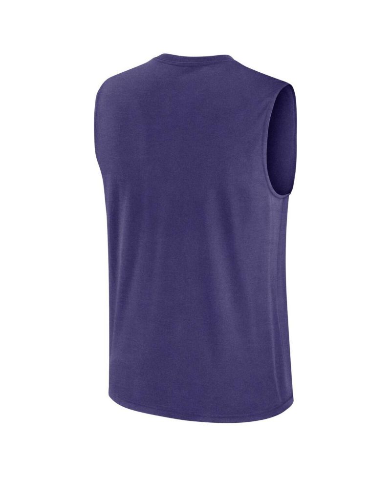 Men's Purple Clemson Tigers Primetime Legend Lock Up Performance Muscle Tank Top