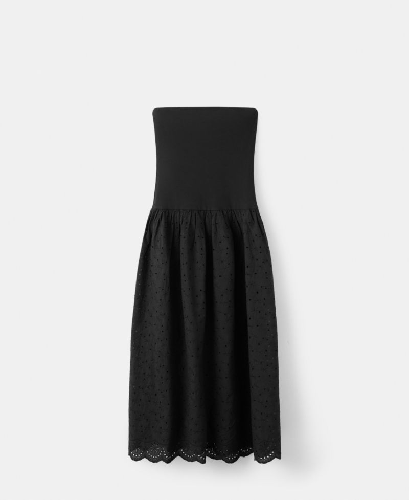 Women's Openwork Embroidery Strapless Dress