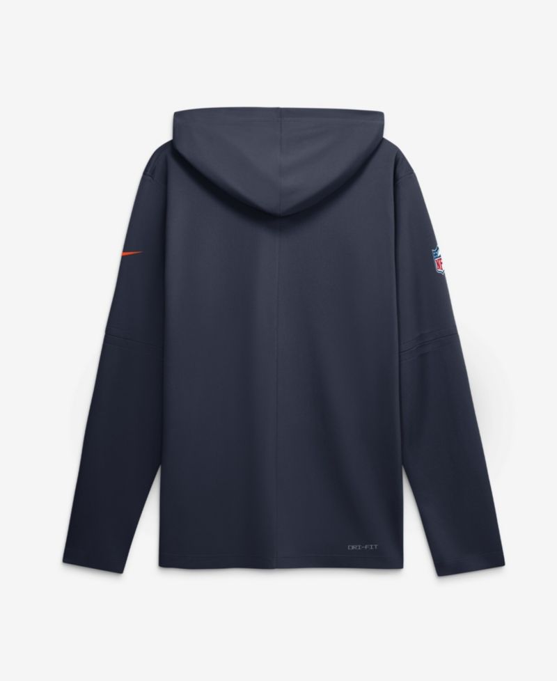 Men's Navy Chicago Bears Sideline Lightweight Long Sleeve Dri-FIT Hoodie