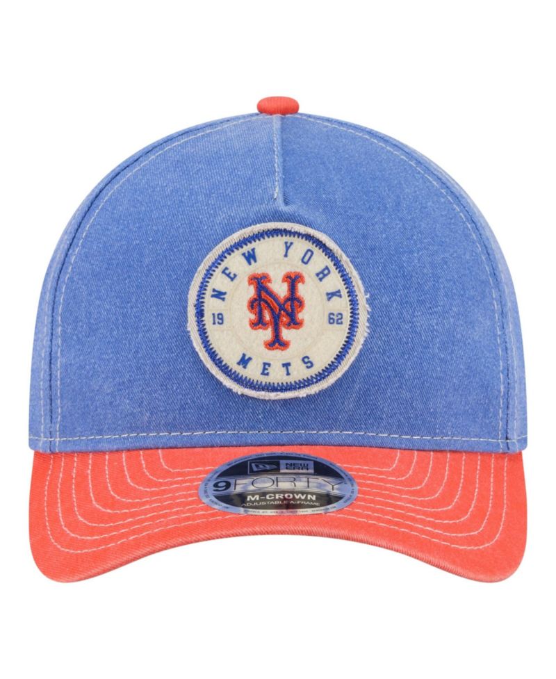 Men's Royal/Orange New York Mets Felt M-Crown 9FORTY Adjustable Hat