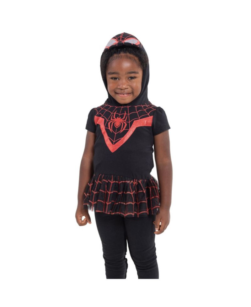 Toddler Girls Avengers Spider-Man Spider-Gwen Captain America Cosplay T-Shirt and Leggings to