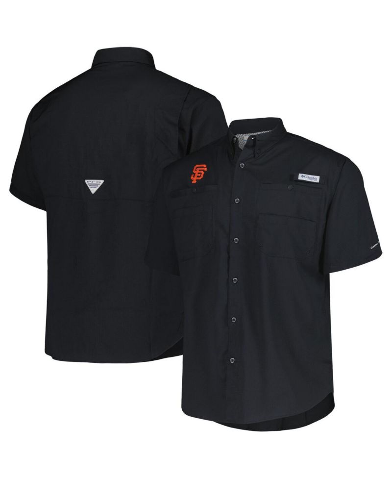 Men's Black San Francisco Giants Tamiami Omni-Shade Button-Down Shirt