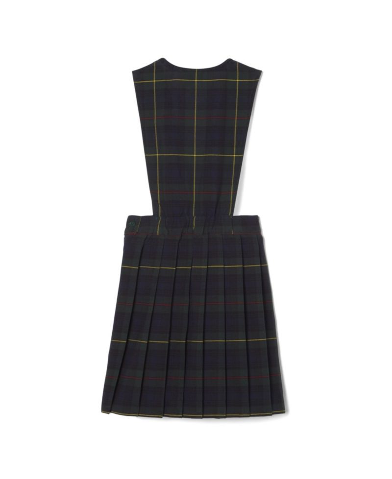 Big Girls V-Neck Pleated Plaid Jumper