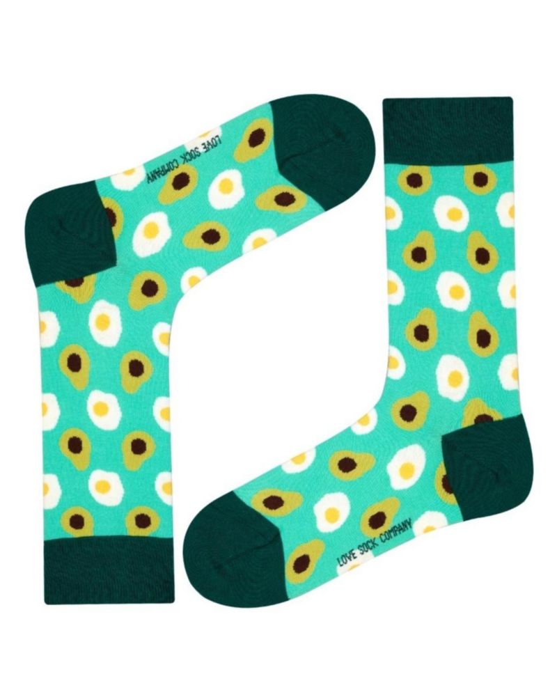 Women's Avocado W-Cotton Novelty Crew Socks with Seamless Toe Design, Pack of 1