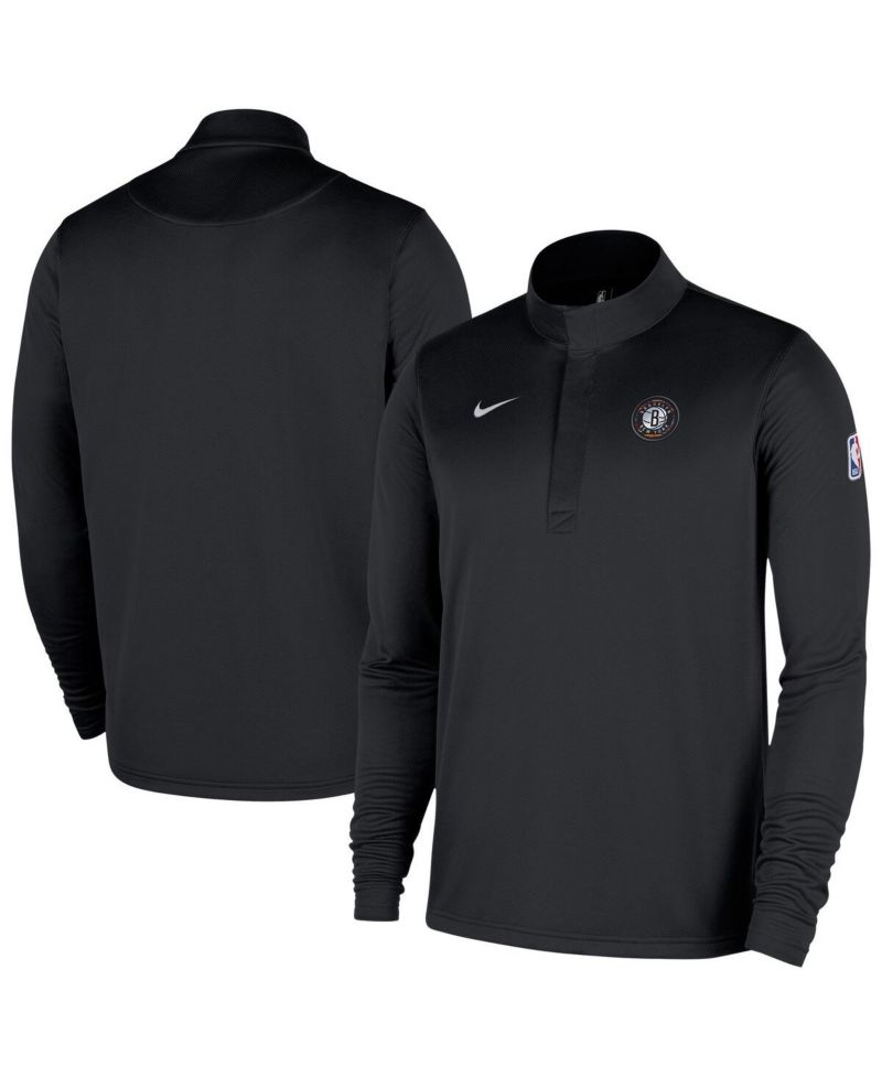Men's Black Brooklyn Nets 2025/26 City Edition Remix Authentic Coaches Dri-FIT Half-Zip