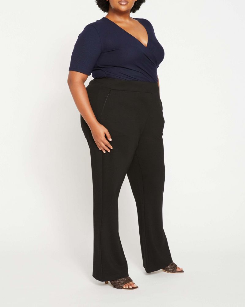 Plus Size Pull On Bootcut Ponte Pants