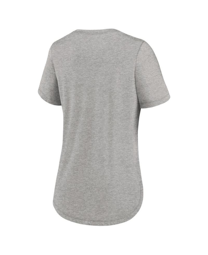 Women's Heather Gray Atlanta Braves Script Tri-Blend T-Shirt