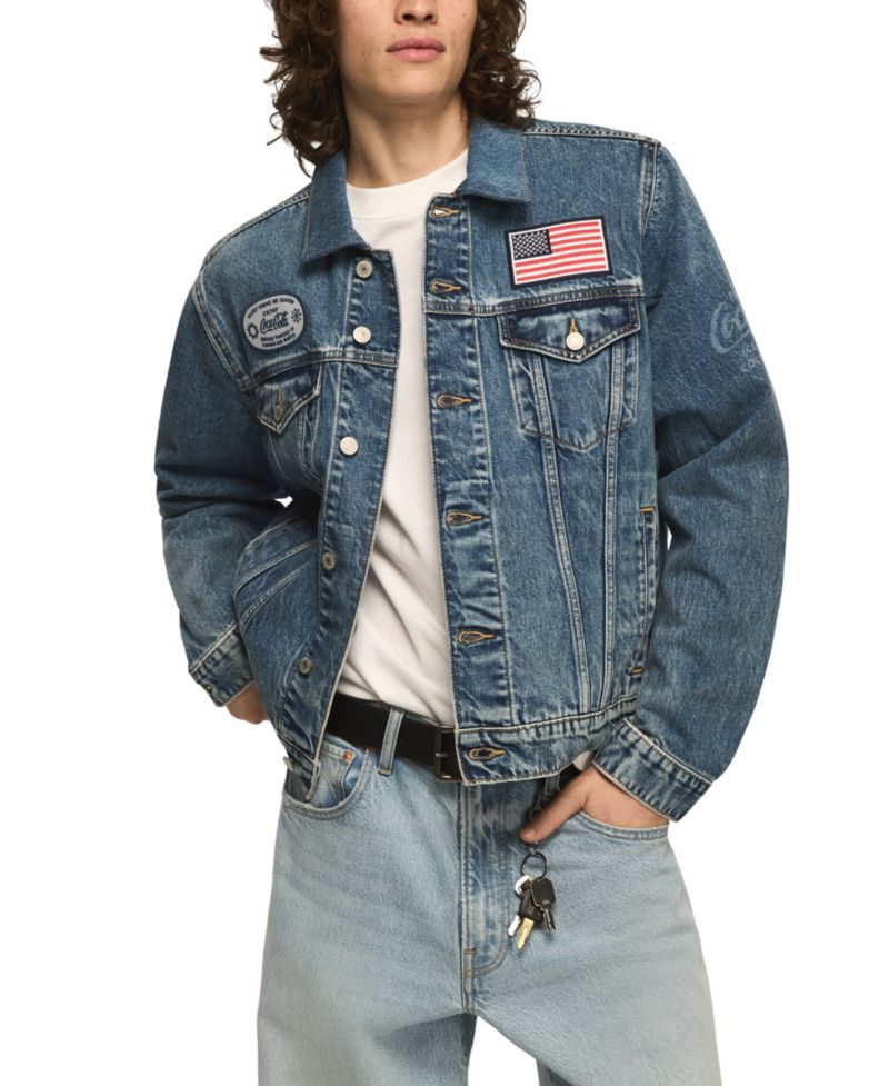 Men's Coca Cola Patch Denim Trucker Jacket