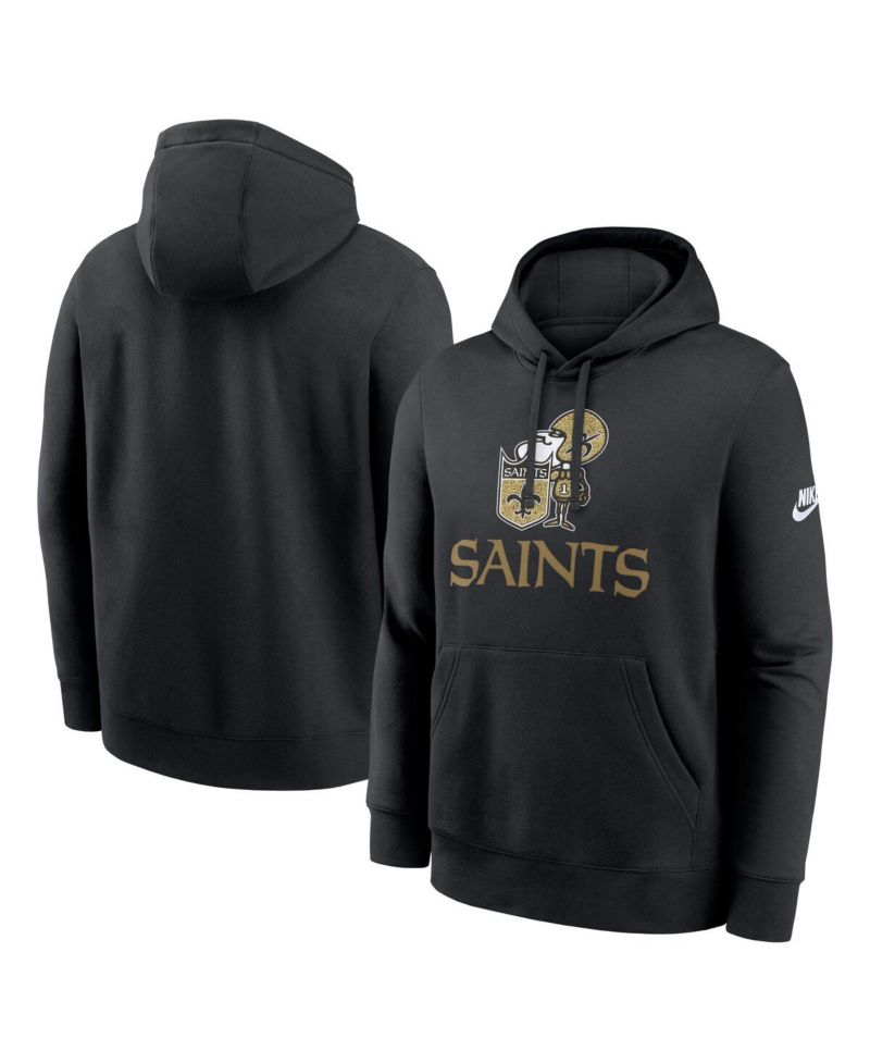 Men's Black New Orleans Saints Best Season Rewind Club Pullover Hoodie