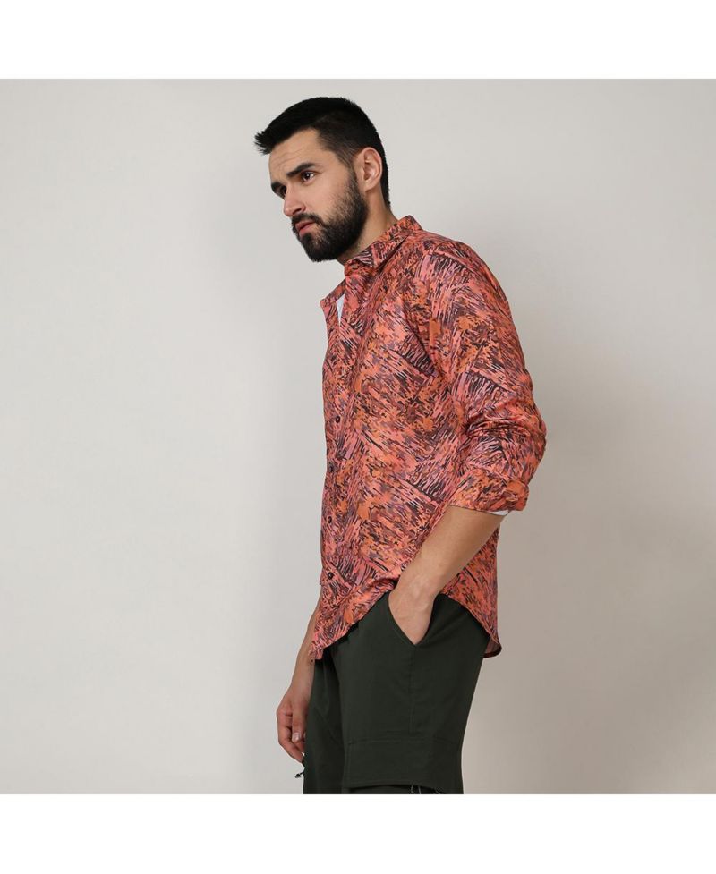 Men's Sienna Brown Animal Print Shirt