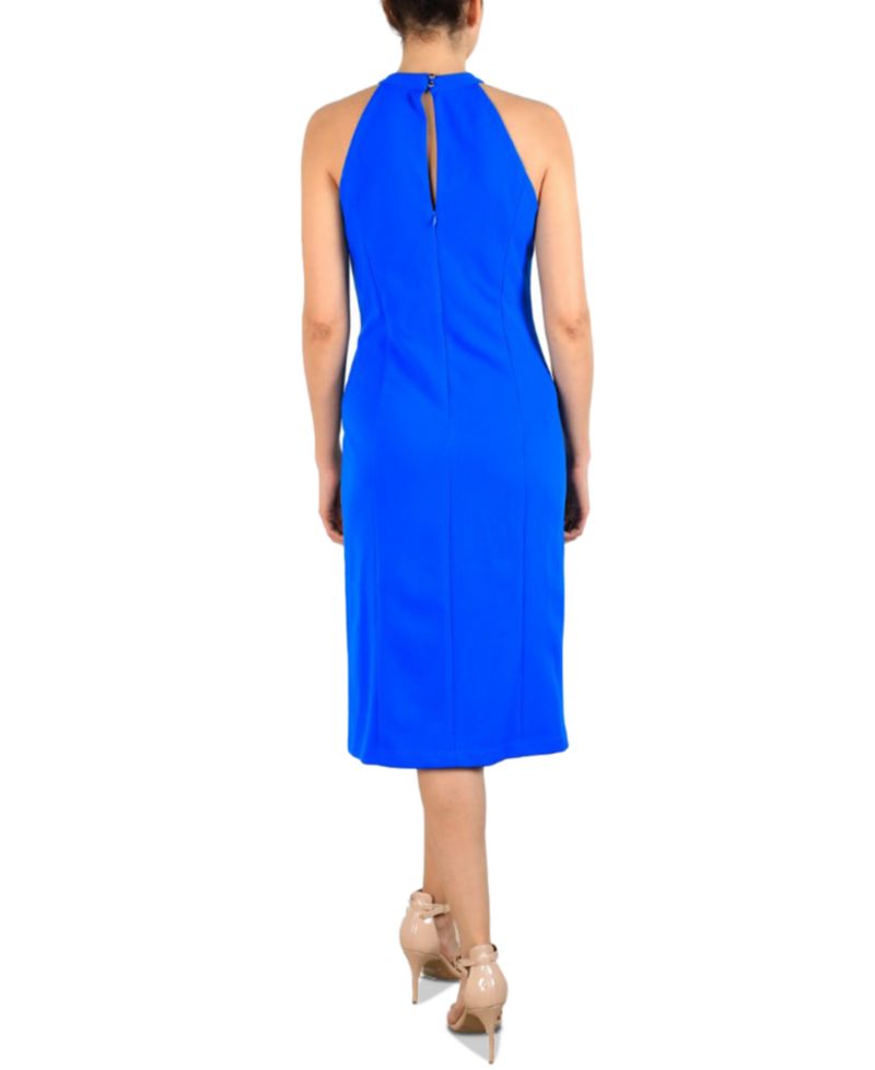 Halter-Neck Sleeveless Sheath Dress