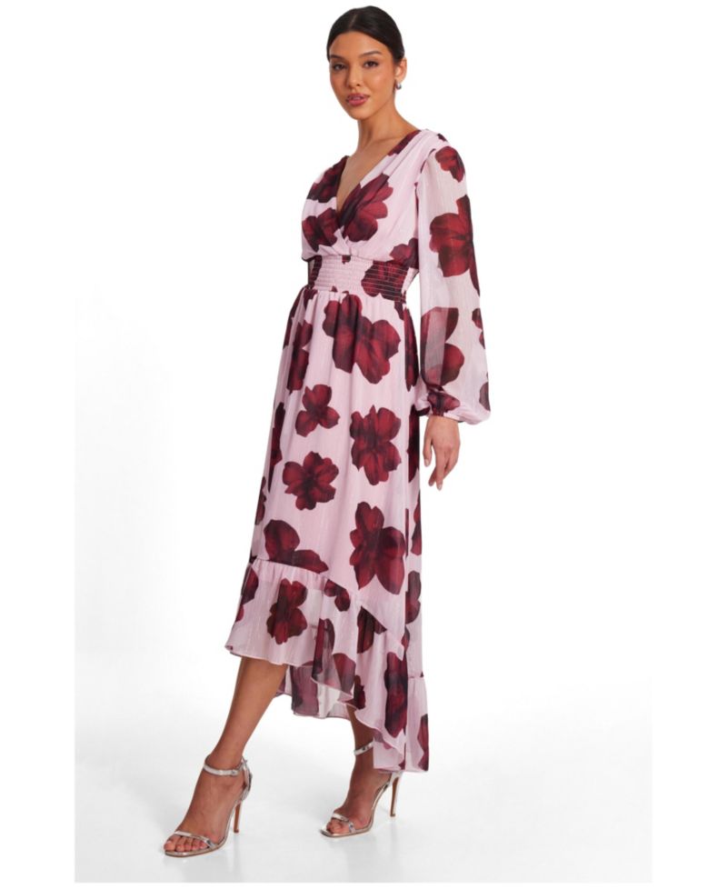 Women's Chiffon Wrap Midi Dress