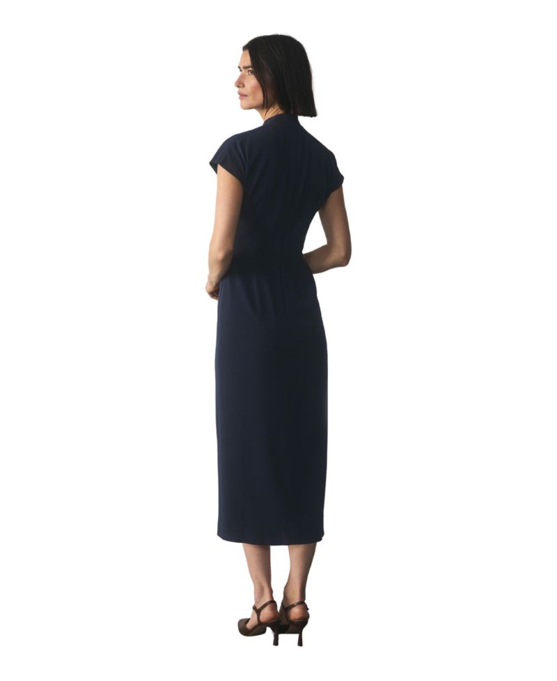 Women's Rossano High-Neck Short-Sleeve Midi Dress
